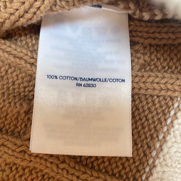 Lands End Drifter Shawl Neck Cable Sweater Cardigan Stripe Size M - Picture 8 of 11